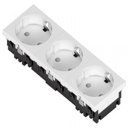 Gniazdo Schuko S3B 3x2P+Z bez blokady białe, potrójne 1 szt. 339015
