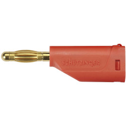 Sch&#xFC;tzinger DI FK 15 L Au/RT Spring-loaded Plug 4mm Dia Red 1pc