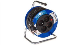 Przedłużacz Bębnowy Kompakt 15M 4X230v Czarny H05vv-F 3G1,5 1079184004