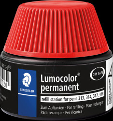 487 17-2 Refill station, Lumocolor permanent universal pens, red