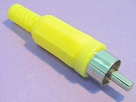 Wtyk RCA CINCH plastik żółty