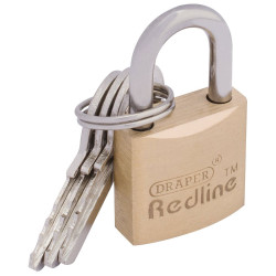 Draper Redline 68019 20mm Brass Cylinder Padlock