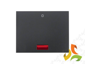 BERKER K.1 Klawisz pojedynczy z czerwoną soczewką i nadrukiem "0" antracyt mat lakierowany 14177106 HAGER