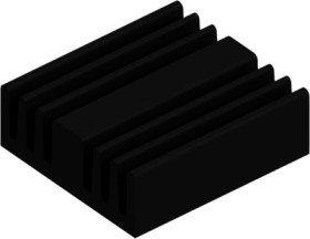Extruded heatsink, (L x W x H) 37.5 x 34.5 x 12.7 mm, 9.5 to 5.2 K/W, black anodized, 10019171