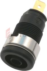 Gniazdo panel.bezp.4mm SEB2610-F4,8-BK 24A CAT II 1000V