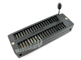 Waveshare DIP 40 Pin ZIF Socket (Black), Test &amp; Burn-in Socket