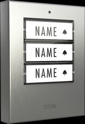 KTF 3 EG Doorbell push-button, 3-family house, brushed stainless steel