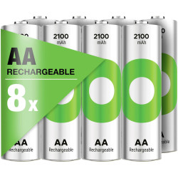 GP RCK210AA058C8 ReCyko AA Battery Rechargeable NiMH 2100mAh 8 pieces