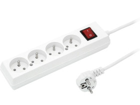 Przedłużacz z wyłącznikiem 4-gniazda z/u 16A 3m /OMY 3x1,5/ biały PS-470WS T-973310