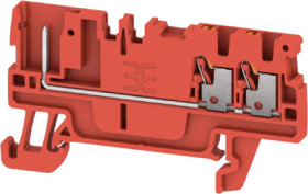 Terminal block, push-in connection, 2.5 mm², 3 pole, 17.5 A, 6 kV, red, 2762010000