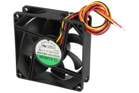 Wentylator; EE80251B1-000U-G99; 80x80x25mm; kulkowe; 12V; DC; 1,7W; 69,7m3/h; 33dB; 145mA; 3200RPM; 3 przewody; Sunon; RoHS; 4,5