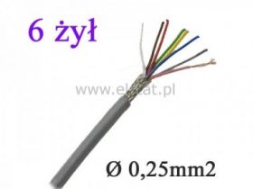 Kabel LIYCY 6 x 0,25mm2 w ekranie