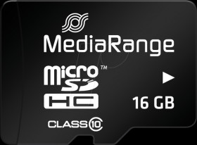 MR958 MicroSDHC-Card 16GB - MediaRange Class 10 - with Adapter