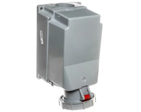 Gniazdo stałe 125A 5P 400V czerwone IP67 z dławikiem 145-6p