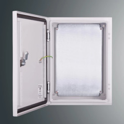 Obudowa n/t z płytą montaż PSH 403020 PROFIT 400x300x200 IP65 IK10 RAL7035 zamek herm.-D5