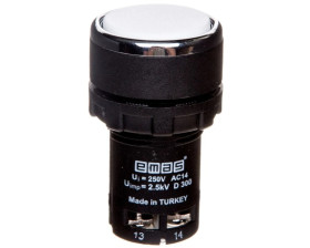 Przycisk sterowniczy monoblok, kryty, niestabilny, 1NO, biały T0-MB100DB