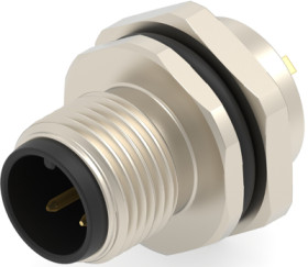 Circular connector, 3 pole, solder cup, screw locking, straight, T4132012031-000