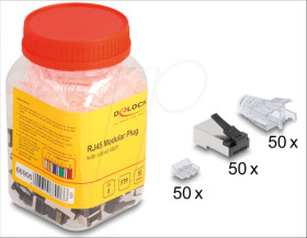 66906 RJ45 modular plug Cat.6, with robust snap-in lug, 50 pieces