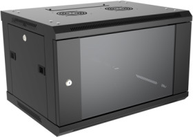 19 inch wall enclosure, 6 U, (W x H x D) 600 x 371 x 600 mm, steel, black, RB-FW6