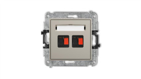 Icon Mechanizm Gniazda Głośnikowego Podwójnego Taupe 60Igg-2