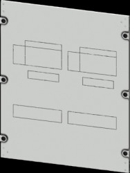 Aperture, square, sheet steel, (W x H x D) 600 x 600 x 10 mm, light gray, 8PQ2060-6BA26