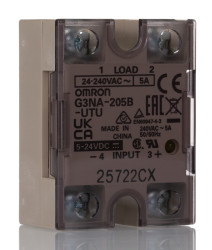 Przekaźnik półprzewodnikowy, montaż na szynie DIN 3 A (bez radiatora), 5 A (z radiatorem) Omron 264 V AC Łącznik