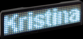 125903 LED name tag, 11x44 pixels, USB, black frame, white LED