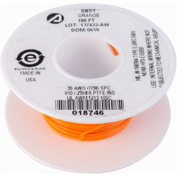 Alpha Wire 5851 OR005 Orange 30AWG 7/38 TYPE E Hu Wire Teflon (100 ft)