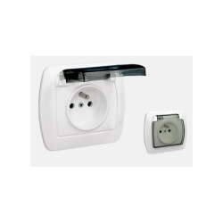 Gniazdo elekt. AKORD AGZ1Be/11a hermetyczne IP44 Białe KONTAKT