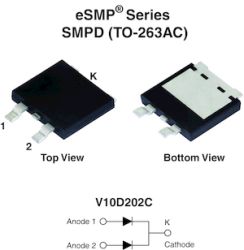 V10D202C Dual High-Voltage TMBS&#174; (Trench MOS Barrier Schottky) Rectifier