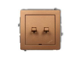 DECO Wyłącznik pojedynczy ze schodowym (wspólne zasilanie) w stylu amerykańskim złoty metalik 8DWPUS-10.1 KARLIK