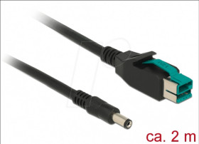 85498 PoweredUSB cable male 12V &gt; DC 5,5 x 2,1 mm, 2 m