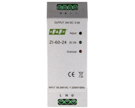 Zasilacz impulsowy 230VAC/24VDC 60W 2,5A ZI-60-24V