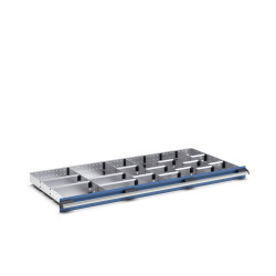 Zestaw przegródek Ściana działowa Srebrny Blacha stalowa for use with Szuflady, Dimensions1300 X 650 X 75mm Bott