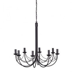 Lampa wisząca na łańcuszku PERSEO w stylu świecznikowym, czarna do salonu K-3521 Kaja Lighting