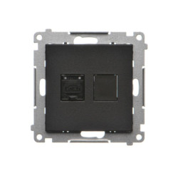 SIMON55 czarny T61.01/149 Gn. 1x RJ45 kat.6