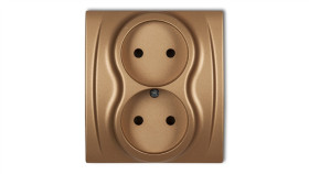 Logo Gniazdo Podwójne B/U Złoty Metalik 8Lgp-2P