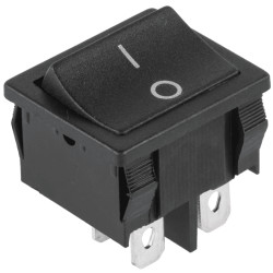 Przełącznik kołyskowy pojedynczy czarny (DPST)