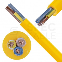 Kabel przemysłowy poliuretanowy PUR / H07BQ-F 3x1,5mm2 żółty 450/750V zewnętrzny olejoodporny linka Elektrokabel
