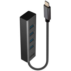 LINDY 43325 USB-C hub 4 ports USB 3.2 Gen 2 grey multiport splitter