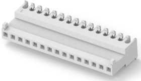 Socket header, 15 pole, pitch 2.54 mm, straight, white, 4-644563-5