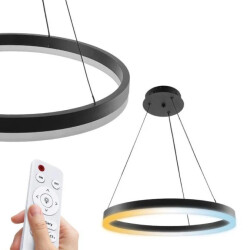 Lampa wisząca LED, 70W, 4900lm, 3CCT, IP20, czarna, z pilotem, ściemnialna, HARVEY HOROZ