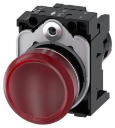 SIRIUS ACT LAMPKA SYGNALIZACYJNA KOMPAKTOWA, 22MM, OKRĄGŁA, TWORZYWO, CZERWONA, Z SOCZEWKĄ, GŁADKA, Z UCHWYTEM 3SU1201-6AB20-1AA