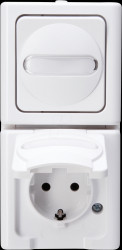 1314.0200.9 Two-way wet room socket, vertical