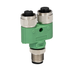 Złącze okrągłe, M12 - 4-stykowe żeńskie M12 (2), 24 V, 4A