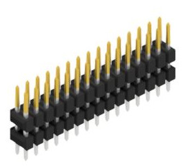 Pin header, 30 pole, pitch 2.54 mm, straight, black, SL607130S