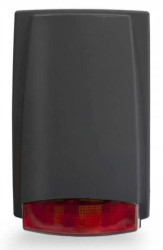 Sygnalizator zewnętrzny w grafitowej obudowie, optyczno-akustyczny, diody LED, światło czerwone, przetwornik piezoelektryczny, 1