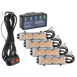 Lampy LED ostrzegawcze kogut lampki stroboskopy zestaw 4 szt. lawety