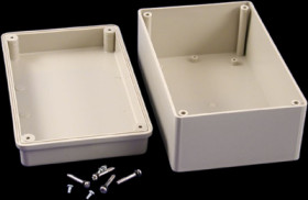 ABS enclosure, (L x W x H) 165 x 105 x 78 mm, light gray (RAL 7035), IP65, RS5305S