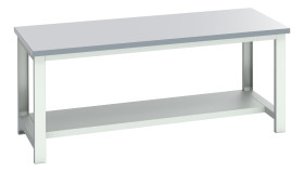 Stół warsztatowy szer. 900mm maks. obciążenie: 350kg Podstawowy stoł Blacha stalowa dł. 2000mm wys. 840mm
